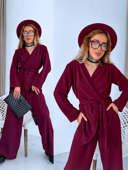 "BRUNETTE 10312" set - burgundy